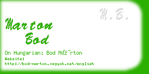 marton bod business card